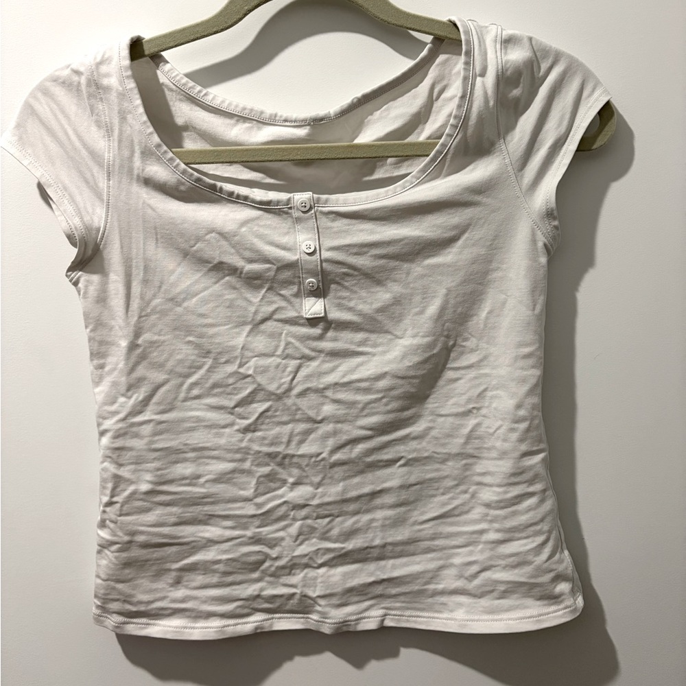 Lululemon - Cap-Sleeve Henley T-shirt - Light Vapor
